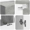 vidaXL Conjunto de mueble para TV de pared 6 pcs Gris Concreto