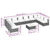 vidaXL Set de muebles de jardín 11 pzas y cojines ratán sintético gris