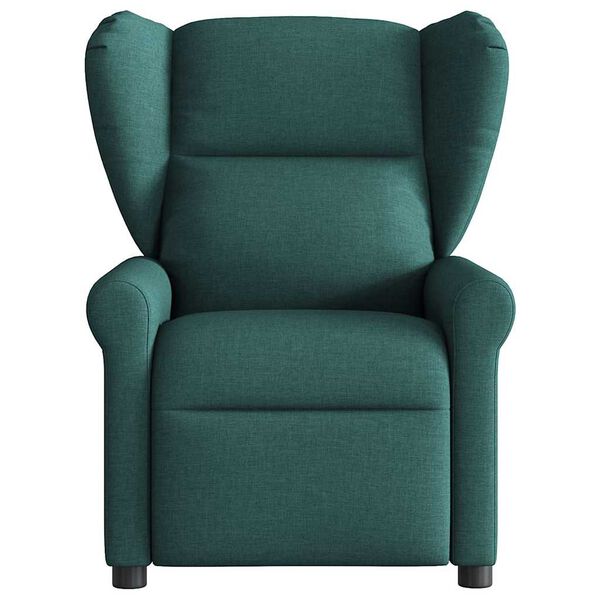 vidaXL Sill&oacute;n reclinable de masaje el&eacute;ctrico tela verde oscuro