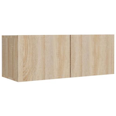 vidaXL Set de muebles para TV 4 pzas madera contrachapada roble Sonoma
