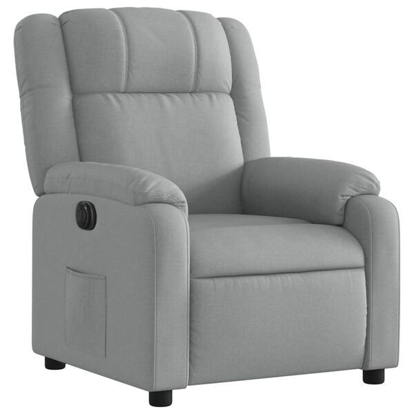 vidaXL Sill&oacute;n reclinable el&eacute;ctrico tela gris claro