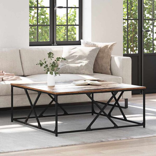 vidaXL Mesa de Caf&eacute; Madera envejecida 100 x 100 x 40 cm