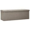 vidaXL Banco de almacenamiento plegable lino sint&eacute;tico gris taupe