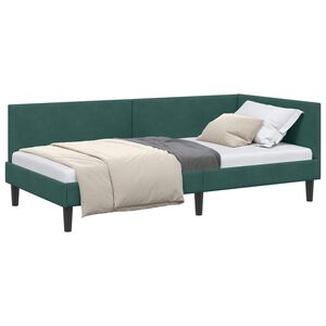 vidaXL Estructura de cama en esquina Verde oscuro 90 cm x 190 cm
