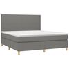 vidaXL Cama box spring colch&oacute;n y luces LED tela gris oscuro 180x200 cm