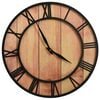 vidaXL Reloj de pared MDF y hierro marr&oacute;n y negro 39 cm
