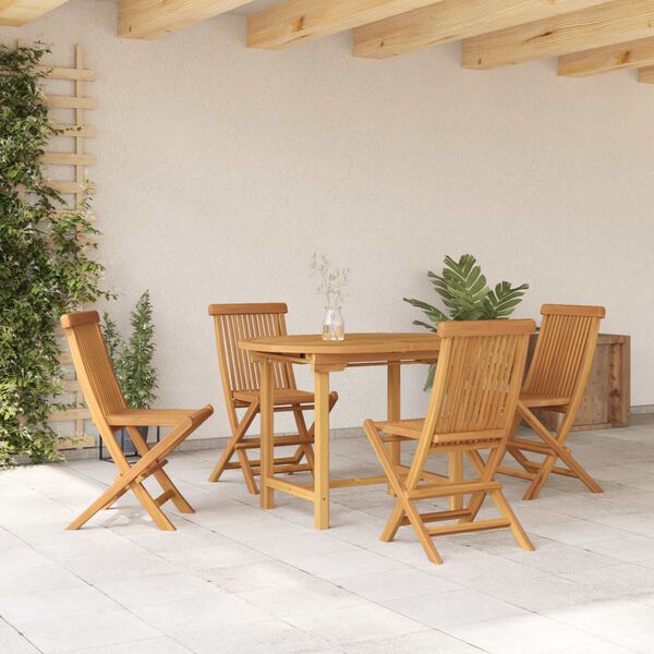 vidaXL Conjunto de Comedor de Jard&iacute;n 5 pcs Marr&oacute;n