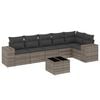 vidaXL Set de sof&aacute;s de jard&iacute;n 7 piezas con cojines rat&aacute;n PE gris