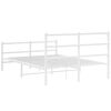 vidaXL Estructura cama sin colch&oacute;n con estribo metal blanco 135x190 cm