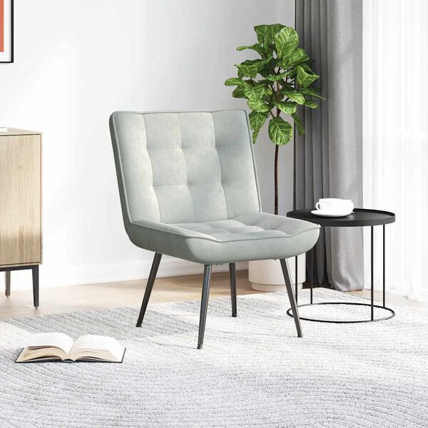 vidaXL Sill&oacute;n de relax terciopelo gris claro 64x74x84 cm