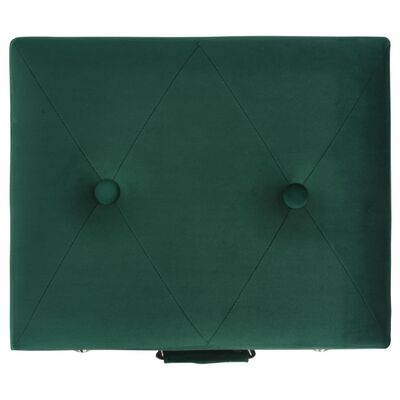 vidaXL Taburete de almacenamiento terciopelo verde 40 cm