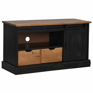 vidaXL Mueble de TV HALDEN con puerta corredera negro 110x40x60 cm