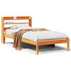vidaXL Estructura cama con cabecero madera pino marr&oacute;n cera 75x190 cm