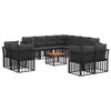 vidaXL Conjunto de sof&aacute;s de exterior 12 pcs Negro y Gris oscuro