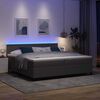 vidaXL Cama Box Spring LED Gris claro y . 200 x 200 cm Tela de Pana