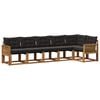 vidaXL Conjunto de sof&aacute;s de exterior 6 uds. Natural y negro