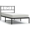 vidaXL Estructura cama sin colch&oacute;n con cabecero metal negro 80x200 cm