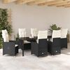 vidaXL Conjunto de Comedor de Jard&iacute;n 7 pcs Negro rat&aacute;n sint&eacute;tico