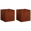 vidaXL Macetero de Jard&iacute;n 2 uds. Oxidado 25 x 25 x 25 cm Acero oxidado
