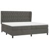 vidaXL Cama box spring con colch&oacute;n terciopelo gris oscuro 200x200 cm