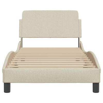 vidaXL Estructura de cama con cabecero de tela color crema 80x200 cm