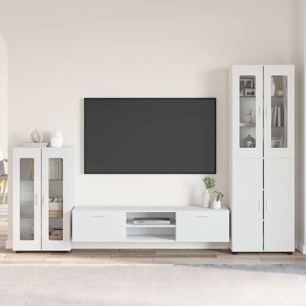 vidaXL Conjunto de mueble de TV con caj&oacute;n FLORIN Madera de ingenier&iacute;a