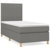 vidaXL Cama box spring con colch&oacute;n tela gris oscuro 90x200 cm