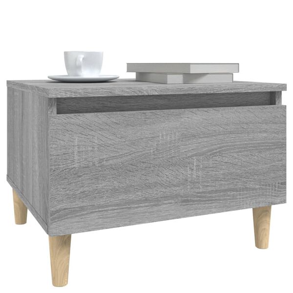 vidaXL Mesa auxiliar madera contrachapada gris Sonoma 50x46x35 cm