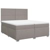 vidaXL Cama box spring con colch&oacute;n tela gris taupe 200x200 cm