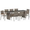 vidaXL Conjunto de Comedor de Jard&iacute;n 9 pcs Gris rat&aacute;n sint&eacute;tico