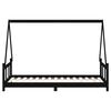 vidaXL Estructura de cama para ni&ntilde;os madera de pino negro 90x190 cm