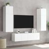 vidaXL Muebles de TV de pared con luces LED 2 uds blanco 80x35x31 cm