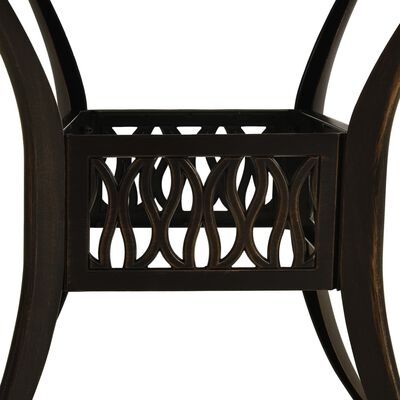vidaXL Mesa y sillas de bistró 3 piezas aluminio fundido color bronce