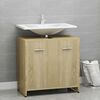 vidaXL Armario de ba&ntilde;o madera contrachapada color roble 60x33x61 cm