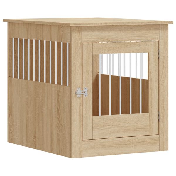 vidaXL Jaula para perros madera ingenier&iacute;a roble Sonoma 64,5x80x71 cm