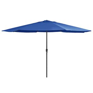 vidaXL Sombrilla de jard&iacute;n con palo de metal azul azure 390 cm
