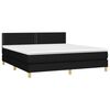 vidaXL Cama box spring con colch&oacute;n tela negro 160x200 cm