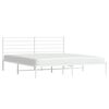 vidaXL Estructura cama sin colch&oacute;n con cabecero metal blanco 180x200cm