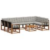 vidaXL Conjunto de sof&aacute;s de exterior 10 pcs Gris Natural y Claro