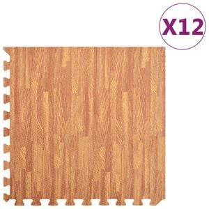 vidaXL Alfombrillas de goma EVA vetas de madera 12 uds 4,32 ㎡