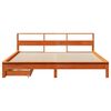 vidaXL Cama con estanter&iacute;a sin colch&oacute;n madera maciza marr&oacute;n 200x200 cm