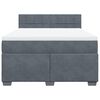 vidaXL Cama box spring con colch&oacute;n terciopelo gris oscuro 140x200 cm