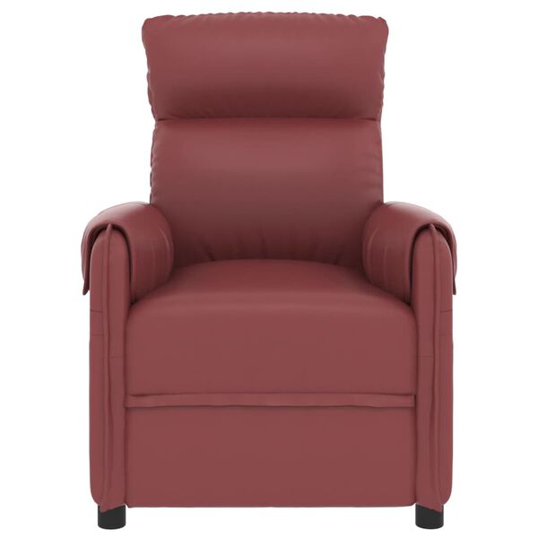 vidaXL Sill&oacute;n de masaje elevable cuero sint&eacute;tico rojo tinto