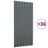 vidaXL Paneles tejado 36 uds acero galvanizado gris antracita 80x36 cm