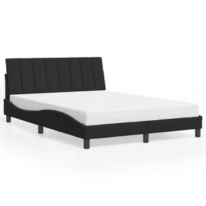 vidaXL Estructura de cama sin colch&oacute;n Hanko terciopelo negro 140x190 cm