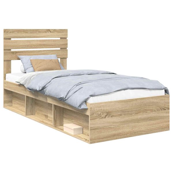 vidaXL Estructura de cama Sonoma 100 x 200 cm Madera de pino macizo