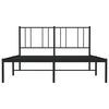 vidaXL Estructura cama sin colch&oacute;n con cabecero metal negro 120x190 cm