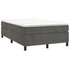vidaXL Cama box spring con colch&oacute;n terciopelo gris oscuro 120x200 cm