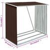 vidaXL Casetilla para leña acero galvanizado marrón 163x83x154 cm