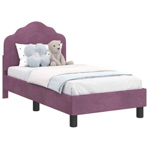 vidaXL Estructura de cama para ni&ntilde;os peque&ntilde;os con cabecera Morado